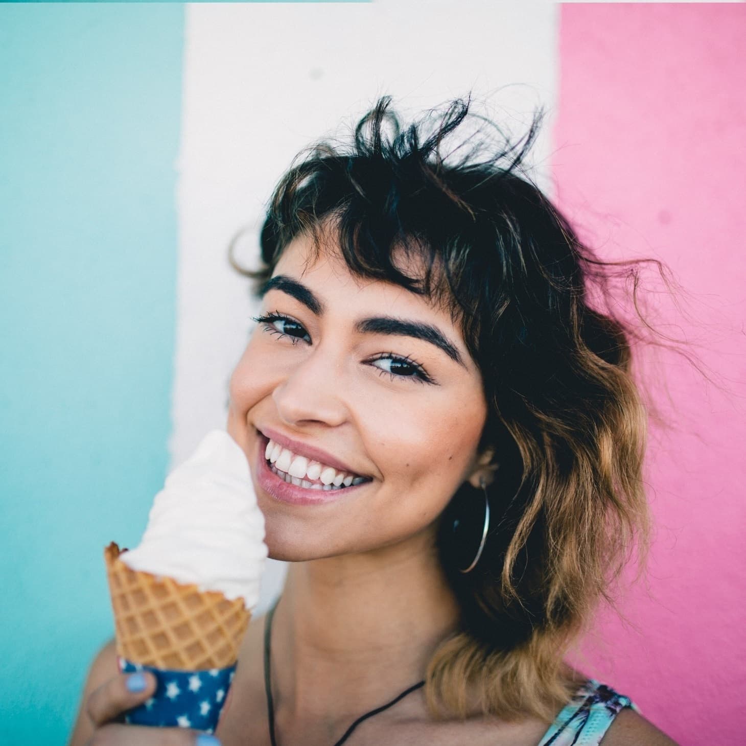 beautiful girl with ice cream